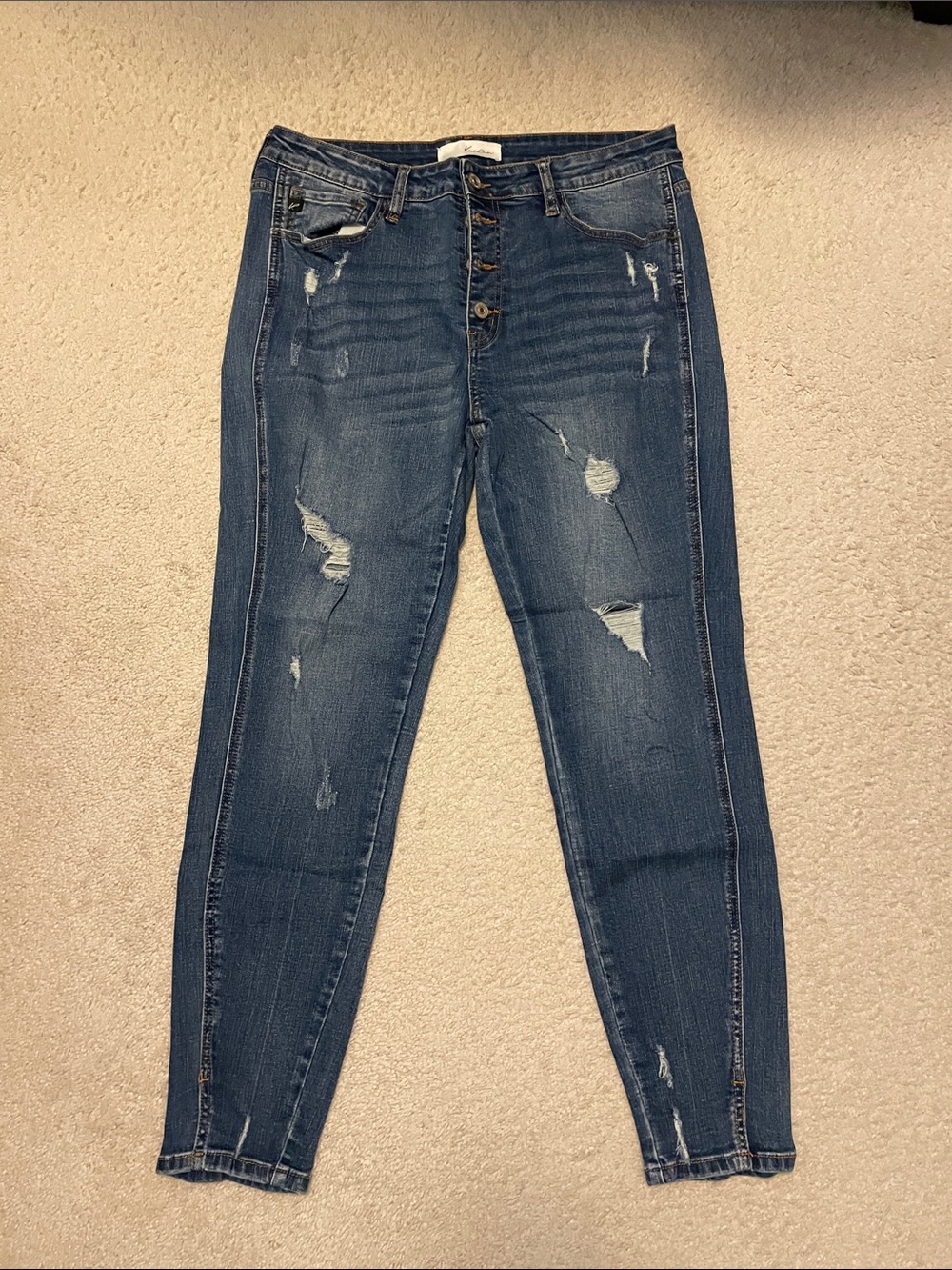 KanCan Dark Blue Distressed Skinny Jeans
